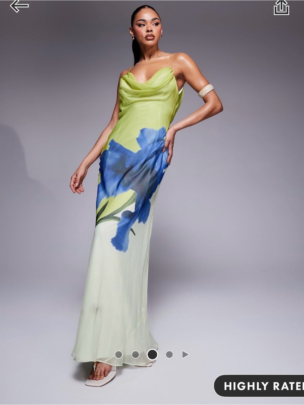 ASOS Floral Cowl-Neck Maxi Dress